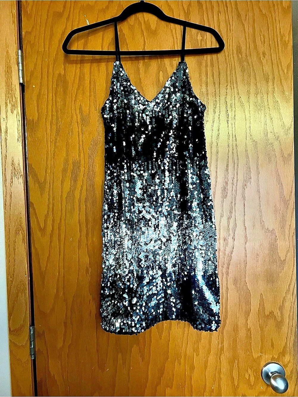 Express Sequin Mini Dress in Black & Silver Size XS Like New